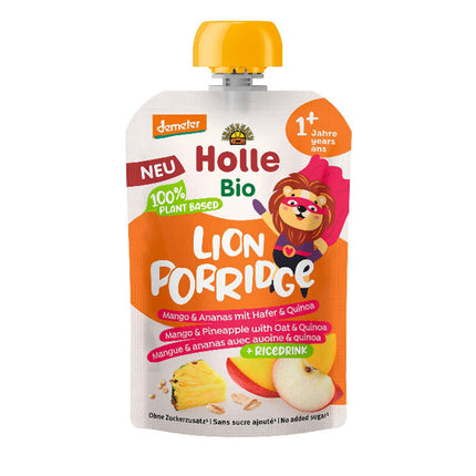 Holle Organic Lion Porridge - Mango & Pineapple with Oats & Quinoa 110g (Pack of 6)