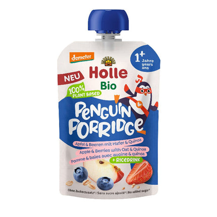 Holle Organic Penguin Porridge - Apple & Berries with Oats & Quinoa 110g (Pack of 6)