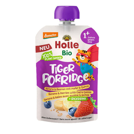 Holle Organic Tiger Porridge - Banana & Berries with Oats & Quinoa 110g (Pack of 6)