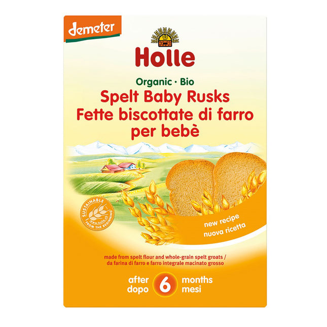 Holle Organic Spelt Baby Rusk (Zwieback) 200g (Pack of 6)