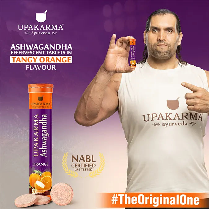 Upakarma Ashwagandha Effervescent in orange flavor