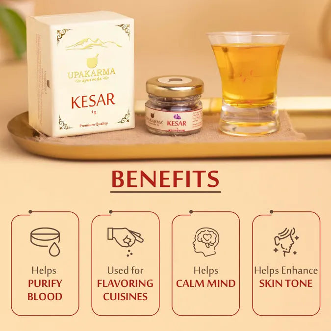 Upakarma Pure, Natural and Finest Grade A+ Kashmiri Kesar / Saffron 1g