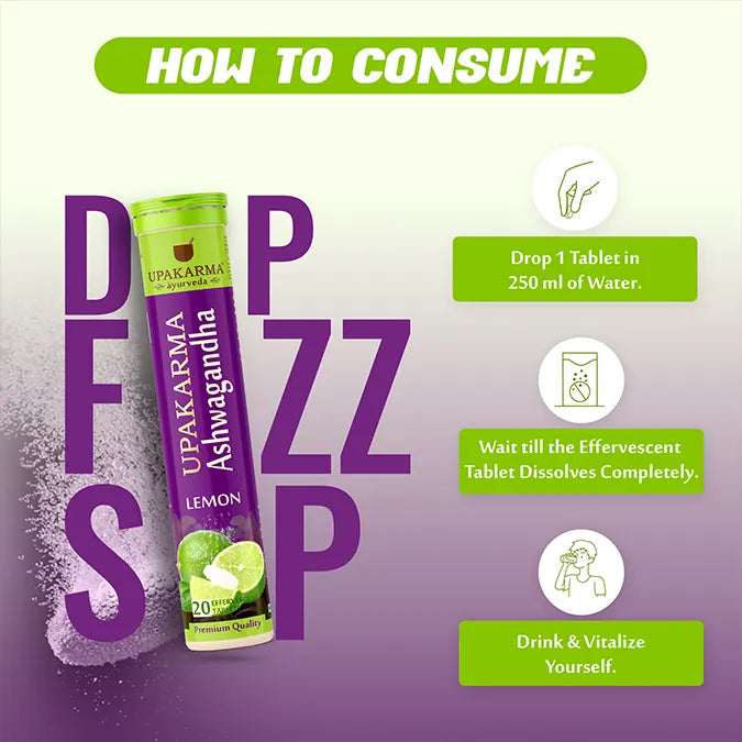Upakarma Ashwagandha Effervescent – Lemon Flavour