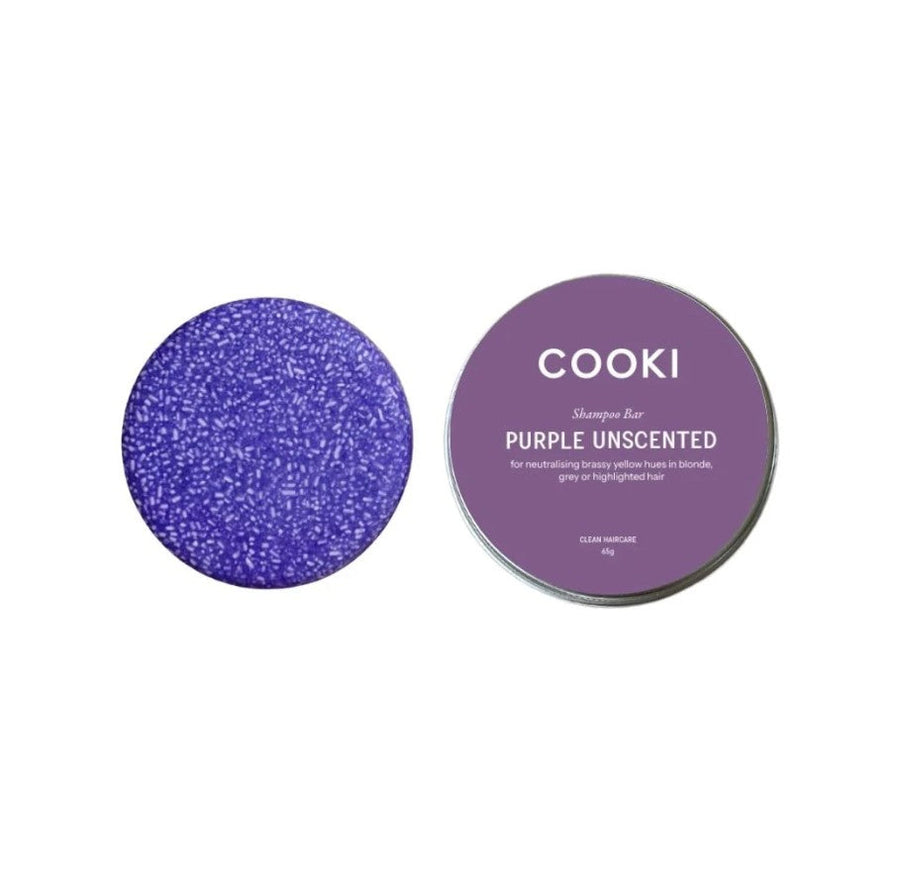 Cooki Haircare Purple Shampoo Bar Unscented With Tin 65g