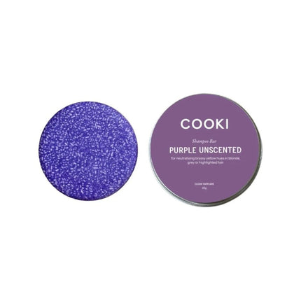 Cooki Haircare Purple Shampoo Bar Unscented With Tin 65g