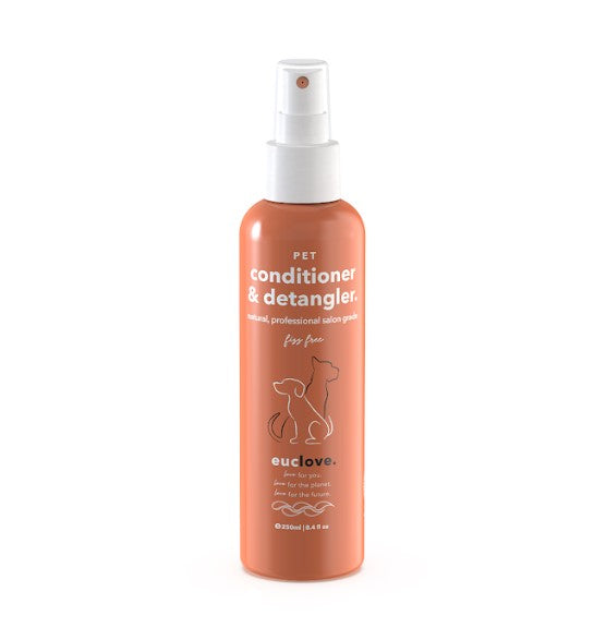 Euclove leave in conditioner for dogs in a sleek bottle