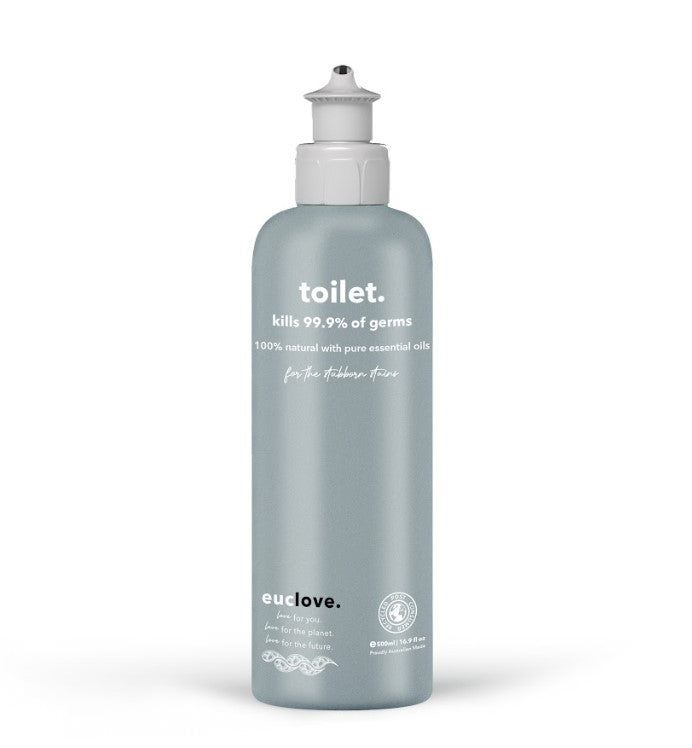 Euclove toilet cleaner bottle with natural ingredients