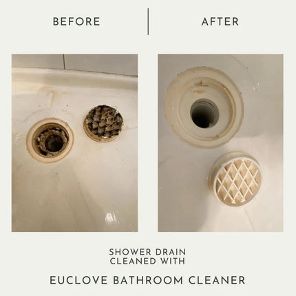 Euclove bathroom cleaner with plant-based ingredients on display