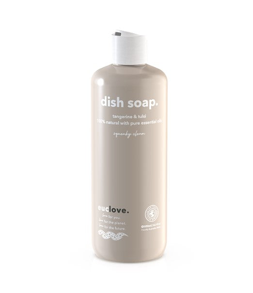 Euclove dish soap bottle with natural ingredients