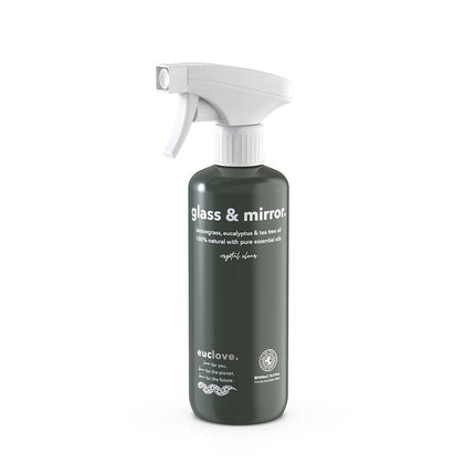 Euclove glass cleaner bottle with natural ingredients