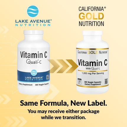 California Gold Nutrition Vitamin C Quali-C 1000 mg capsules bottle