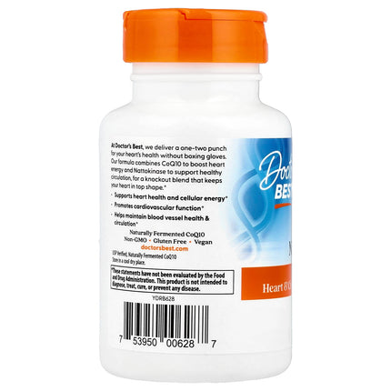 Doctor's Best CoQ10 + Nattokinase, 60 Veggie Caps, label view 12