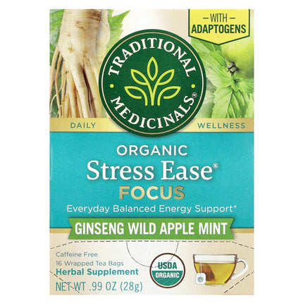 Traditional Medicinals Organic Stress Ease® Focus herbal tea, 28 g