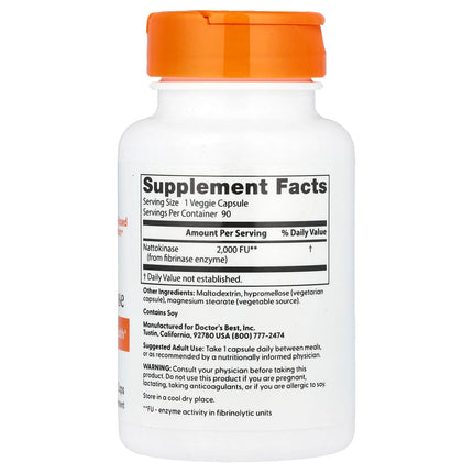 Doctor's Best Nattokinase, 2,000 FUs, 90 Veggie Caps, label view 16