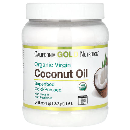 Close-up of California Gold Nutrition Superfoods Organic Virgin Coconut Oil texture
