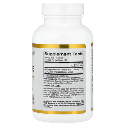 California Gold Nutrition Serrapeptase, 120,000 SPUs
