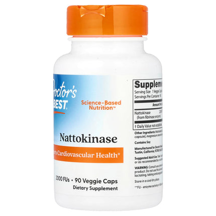 Doctor's Best Nattokinase, 2,000 FUs, 90 Veggie Caps, label view 18