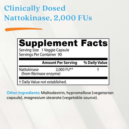 Doctor's Best Nattokinase, 2,000 FUs, 90 Veggie Caps, packaging detail 5