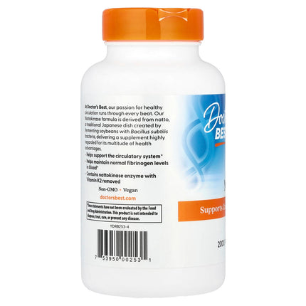 Doctor's Best Nattokinase, 2,000 FUs, 270 Veggie Caps, label view 29