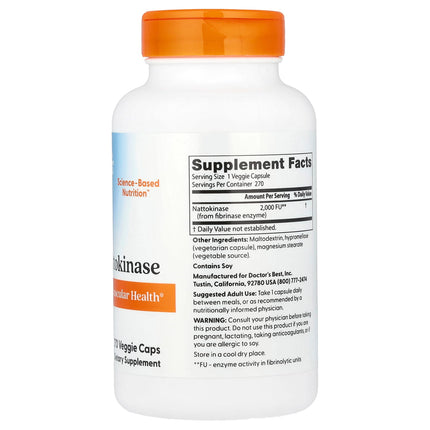Doctor's Best Nattokinase, 2,000 FUs, 270 Veggie Caps, label view 33