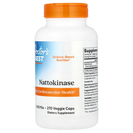 Doctor's Best Nattokinase, 2,000 FUs, 270 Veggie Caps, label view 34