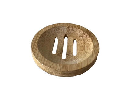 Cooki Haircare Round Bamboo Bar Drainer Dish