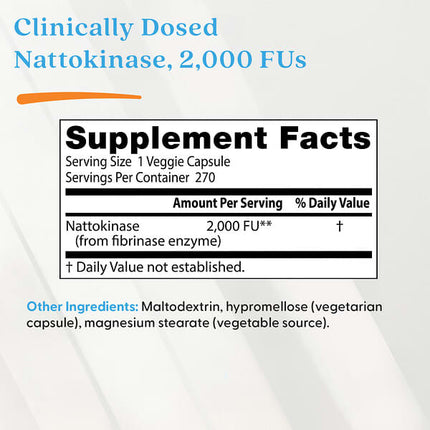 Doctor's Best Nattokinase, 2,000 FUs, 270 Veggie Caps, packaging detail 21