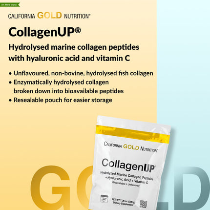California Gold Nutrition CollagenUP marine collagen peptides hyaluronic acid vitamin C powder