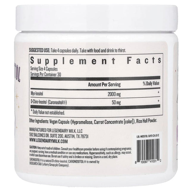 Legendairy Milk, Myo & D-Chiro Inositol , 120 Vegan Capsules