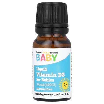 California Gold Nutrition Baby Vitamin D3 Drops 400 IU 10 ml bottle
