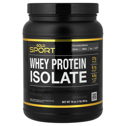 California Gold Nutrition, Sport, Whey Protein Isolate, Unflavoured, 1 lb (454 g)