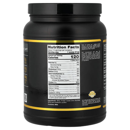 California Gold Nutrition, Sport, Whey Protein Isolate, Unflavoured, 1 lb (454 g)