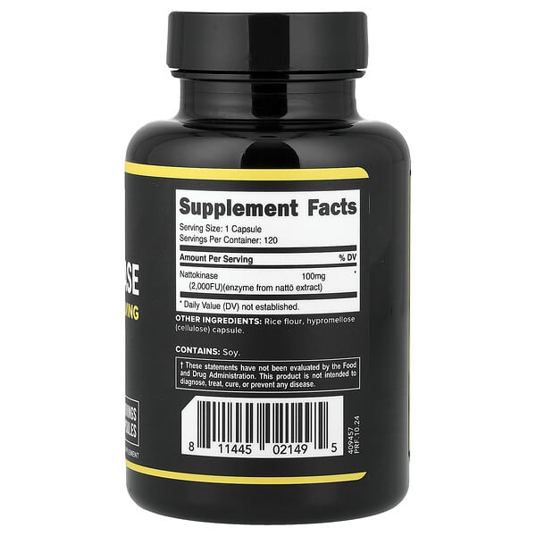 Primaforce Nattokinase 100 mg packaging and supplement facts