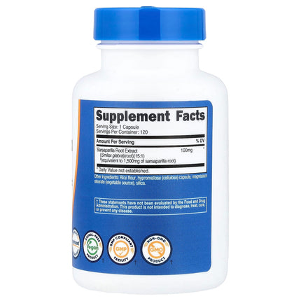 Nutricost Sarsaparilla Root, 100 mg per Capsule