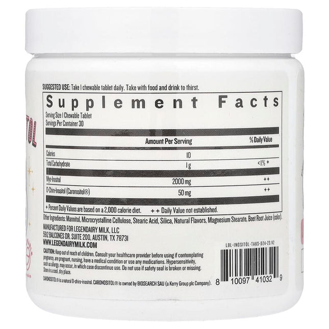 Legendairy Milk, Myo & D-Chiro Inositol, Cherry, 30 Vegan Chewable Tablets