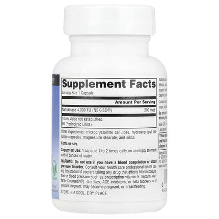 Source Naturals NSK-SD, Nattokinase, 200 mg, 30 Vegan Capsules, packaging detail 2