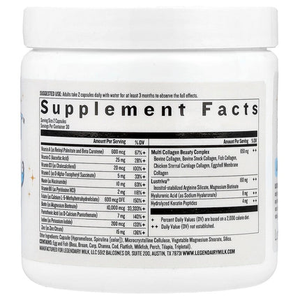 Legendairy Milk, Mane Event™, Hair, Skin, And Nails, 60 Capsules