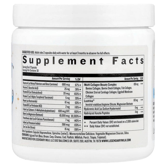 Legendairy Milk, Mane Event™, Hair, Skin, And Nails, 60 Capsules