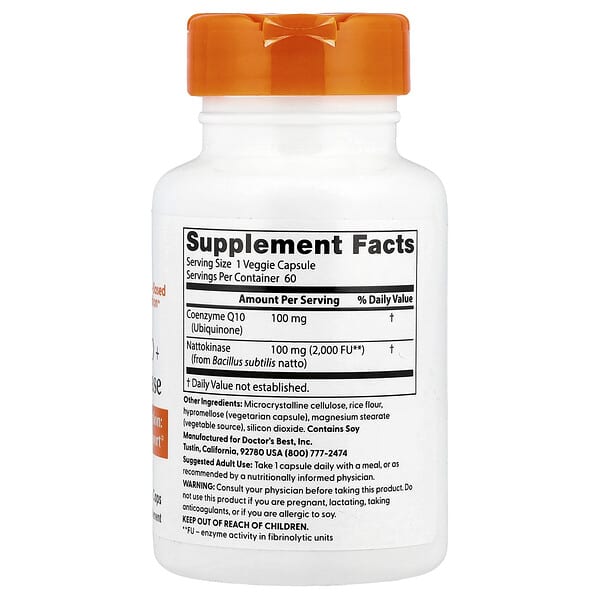Doctor's Best CoQ10 Nattokinase packaging detail 1