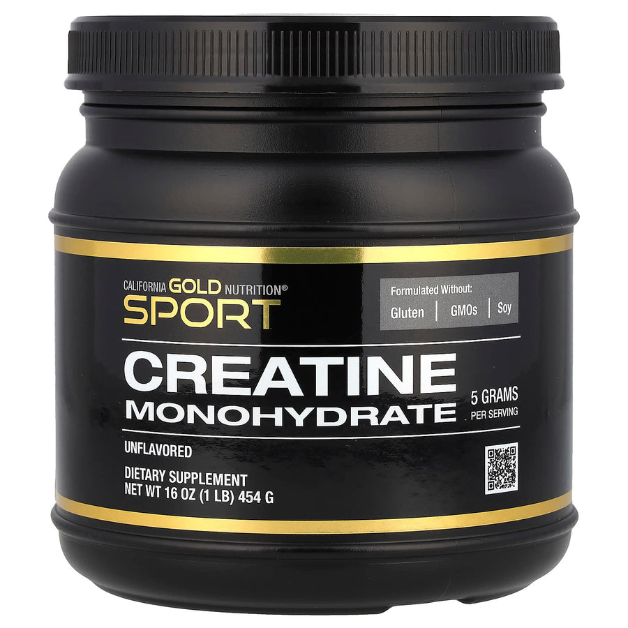 California Gold Nutrition, Sport, Pure Creatine Monohydrate, Unflavoured, 1 lb (454 g)
