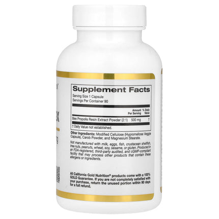California Gold Nutrition Bee Propolis 2X Concentrated Extract 500 mg capsules bottle