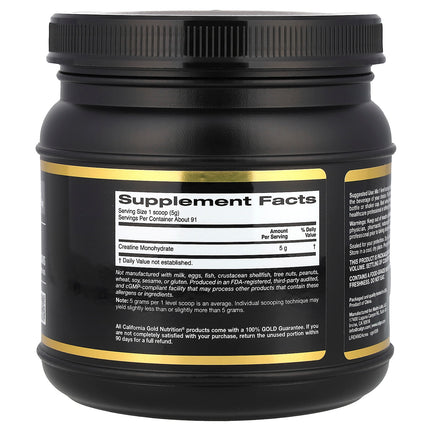 California Gold Nutrition, Sport, Pure Creatine Monohydrate, Unflavoured, 1 lb (454 g)