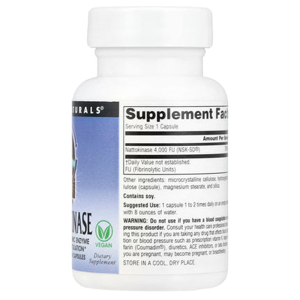Source Naturals NSK-SD, Nattokinase, 200 mg, 30 Vegan Capsules, label view 9