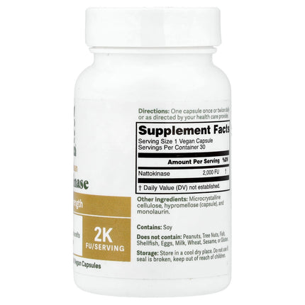 Dr. Murray's Nattokinase, 2,000 FU, 30 Vegan Capsules, label view 10