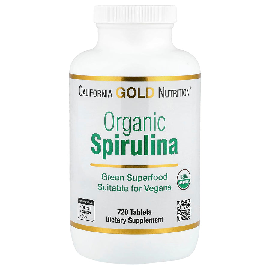 California Gold Nutrition Organic Spirulina 500 mg tablets bottle