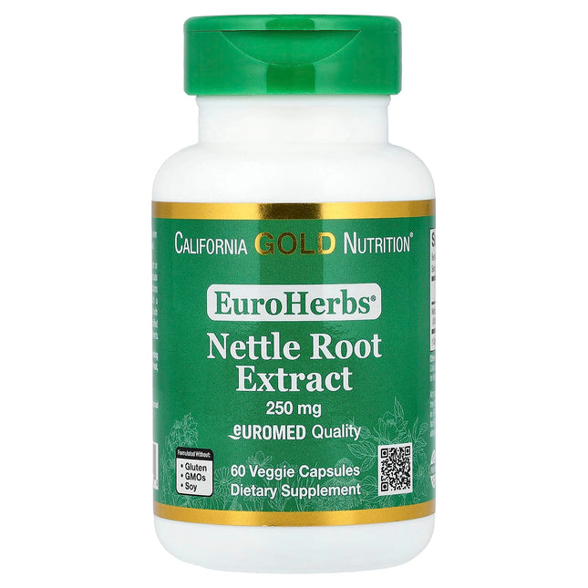 California Gold Nutrition EuroHerbs Nettle Root Extract, Euromed Quality, 250 mg