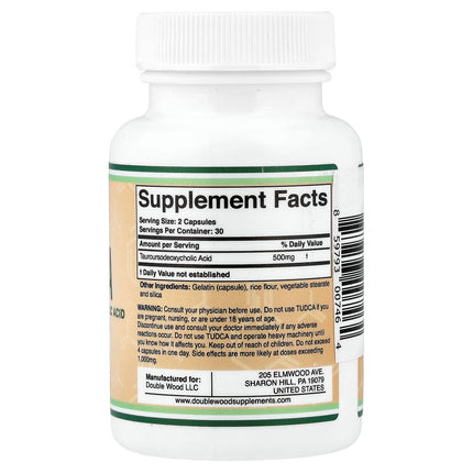 Double Wood Supplements Tudca, 250 mg per Capsule