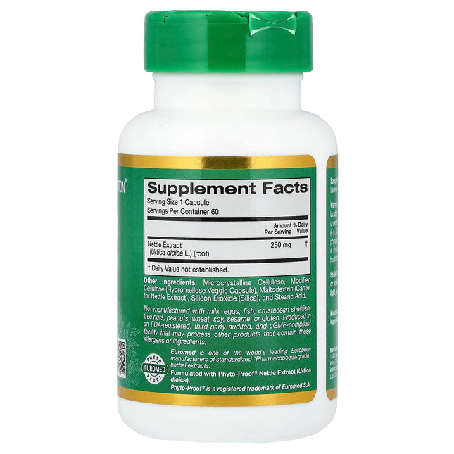California Gold Nutrition EuroHerbs Nettle Root Extract, Euromed Quality, 250 mg
