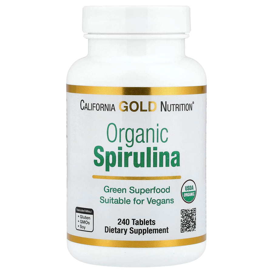 California Gold Nutrition Organic Spirulina 500 mg tablets bottle