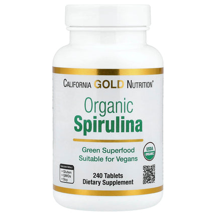 California Gold Nutrition Organic Spirulina bottle, additional product view